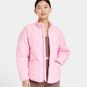 Target Womens All in Motion Zip Up Winter Lightweight Puffer Jacket Relaxed Fit